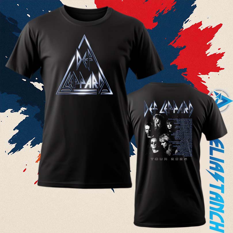 Def Leppard Glow 2025 Tour Date T-Shirt