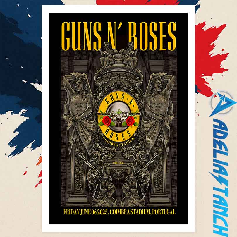 Gun N Roses June 6 2025 Coimbra Stadium Portugal Poster