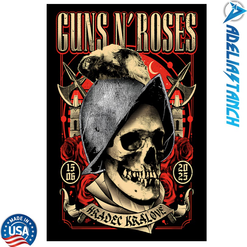 Official Guns N\' Roses Hradec Kralove CZ 6 15 25 Tour Poster