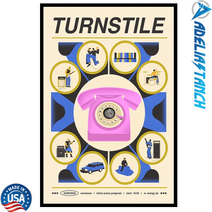 Turnstile Concert 2025 Warsaw, Poland Poster