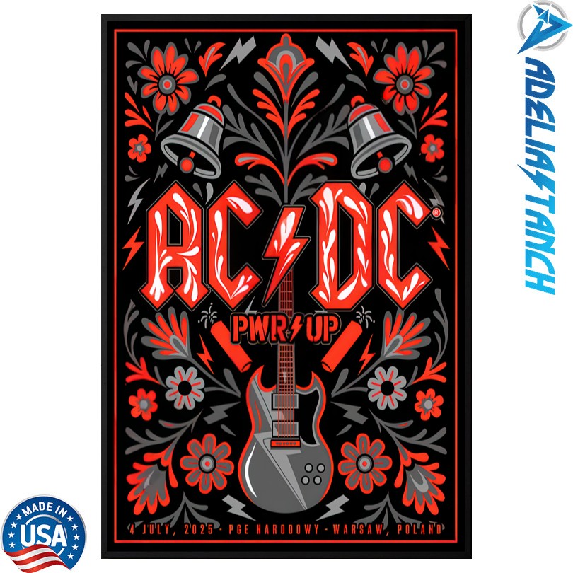 AC DC 4 July 2025 PGE Narodowy Warsaw Poland Event Poster