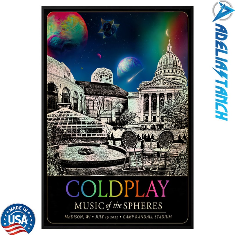Coldplay Jul 19 2025 Camp Randall Stadium In Madison WI Poster