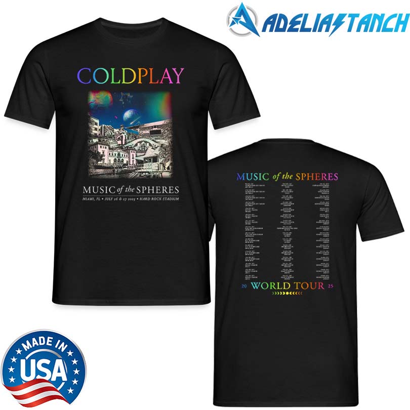 Coldplay Miami Music Of The Spheres Limited Edition Tour Shirt