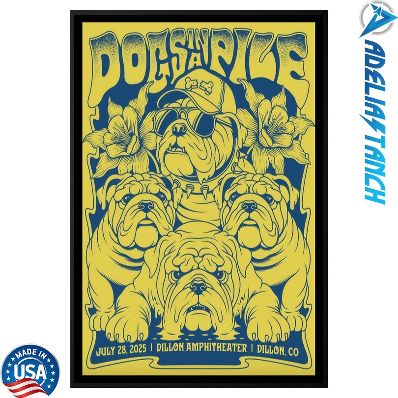 Dogs In A Pile Jul 28 2025 Dillon Amphitheater. Dillon, CO Poster