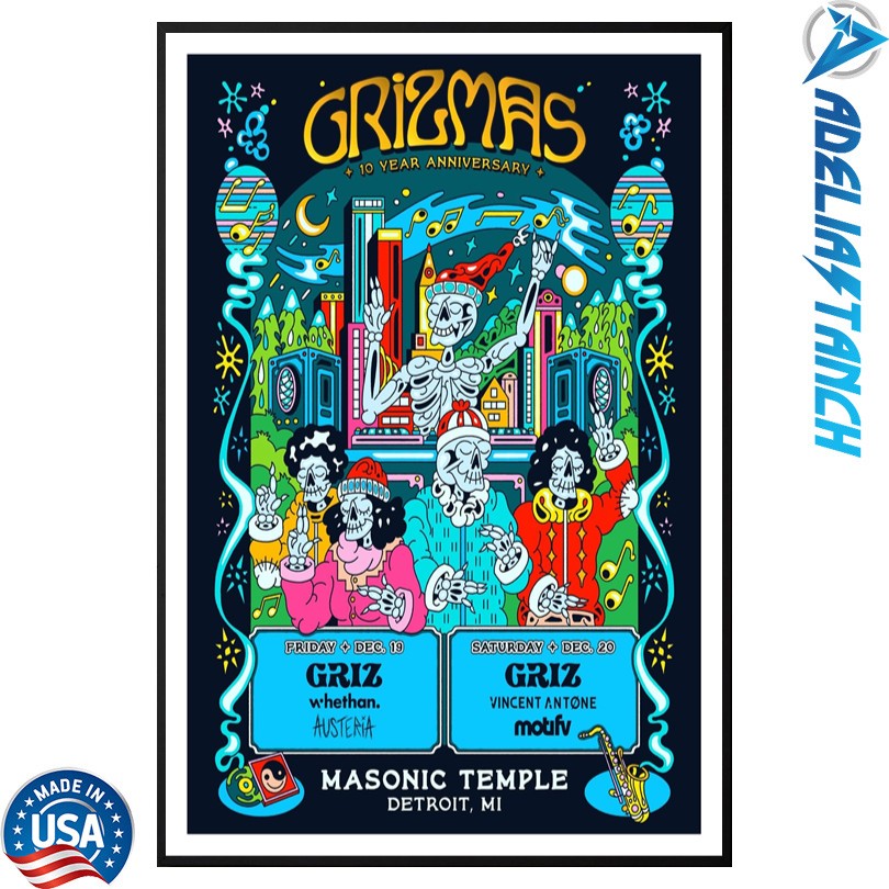 GRiZ 10th Anniversary Of GRiZMAS December 19 20 2025 Detroit Poster