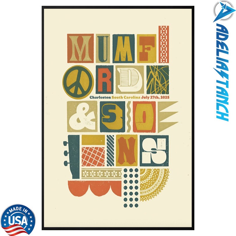 Mumford And Sons Jul 27 2025 Credit One Stadium in Charleston, SC Poster