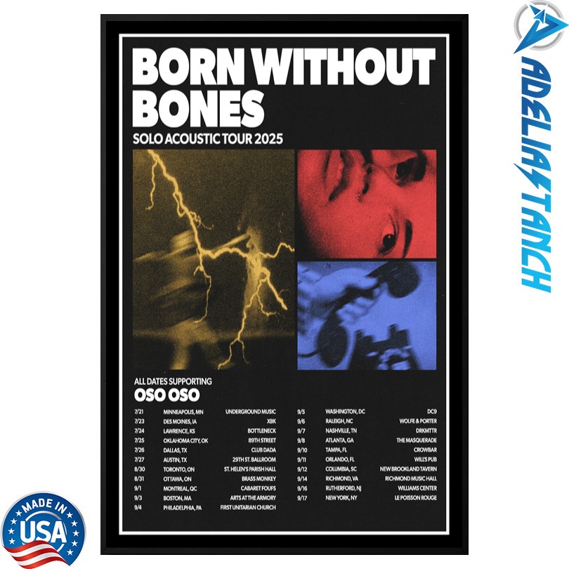 New Born Without Bones Solo Acoustic Tour 2025 Poster