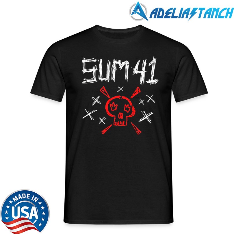 New SUM 41 Sketch Logo Skull Shirt