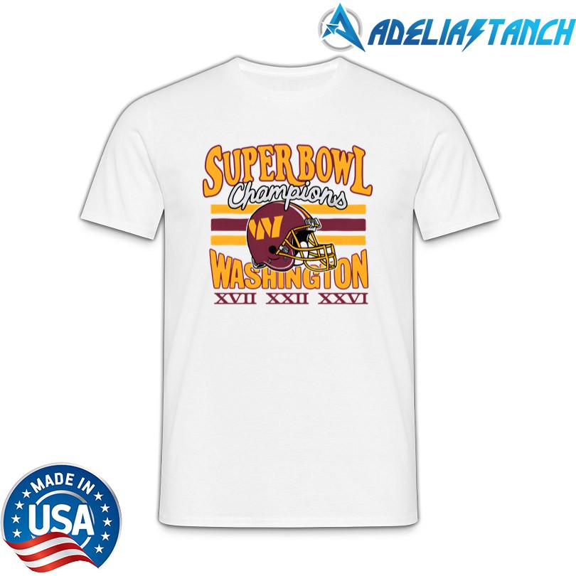 New Washington Commanders Three-Time Super Bowl Champions T-Shirt