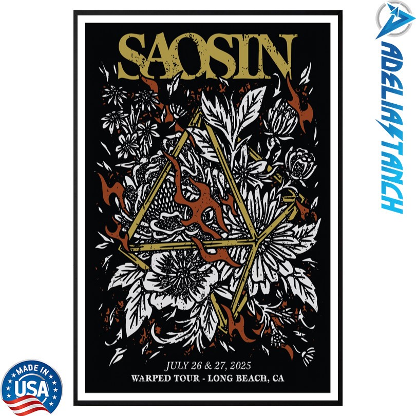 Saosin Jul 26-27 2025 Marina Green, Long Beach CA Warped Tour Poster