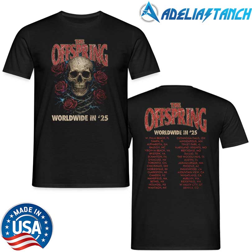 The Offspring Rose Skull 2025 Tour Tee