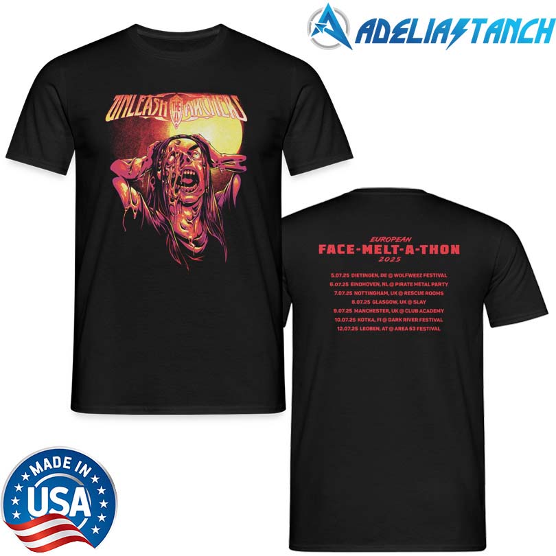 Unleash The Archers Face Melt A Thon EU Tour 2025 Limited Edition Shirt