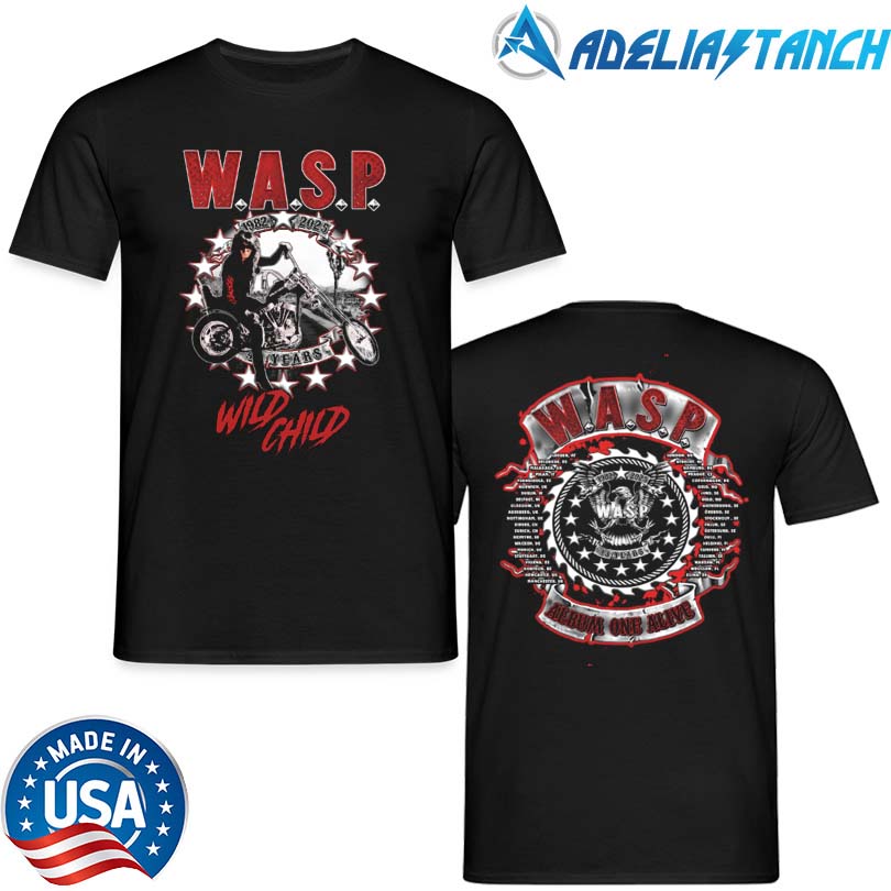 WASP Wild Child World Tour 2025 Official Black Tour T-Shirt