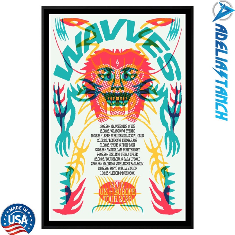Wavves Spun UK & Europe Tour 2026 Poster
